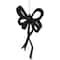 Set of 4 Black Glitter Bowtie Christmas Ornaments 6"